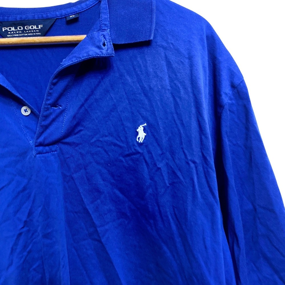Polo Golf Ralph Lauren Royal Blue Pima Cotton Short Sleeve Polo Shirt Womens XL - Picture 2 of 5